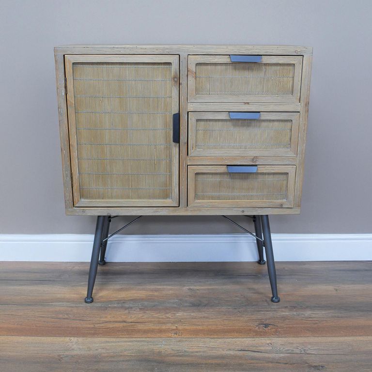 Storage Cabinet - Wooden - 1 Door - 3 Drawer - Small