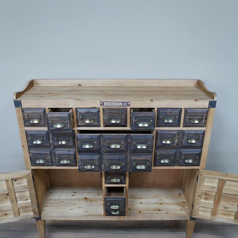 Cabinet - Multi Drawer - Wide - Wood and Metal