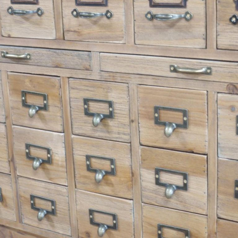 Apothecary Cabinet - 1 Door - Multi Drawer - Wooden