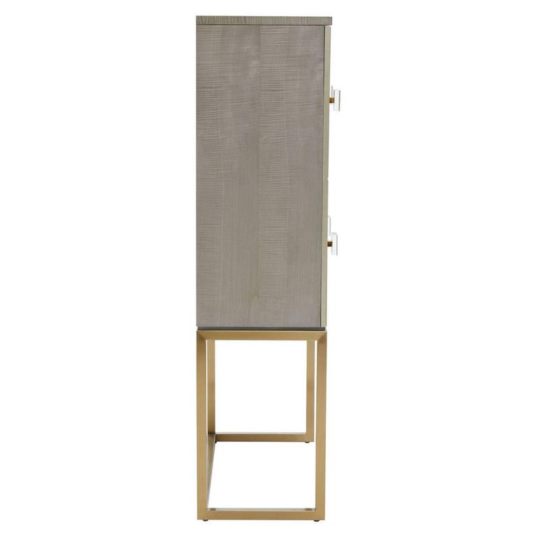 Duvali Hall Cabinet - 2 Door - Silver and Gold