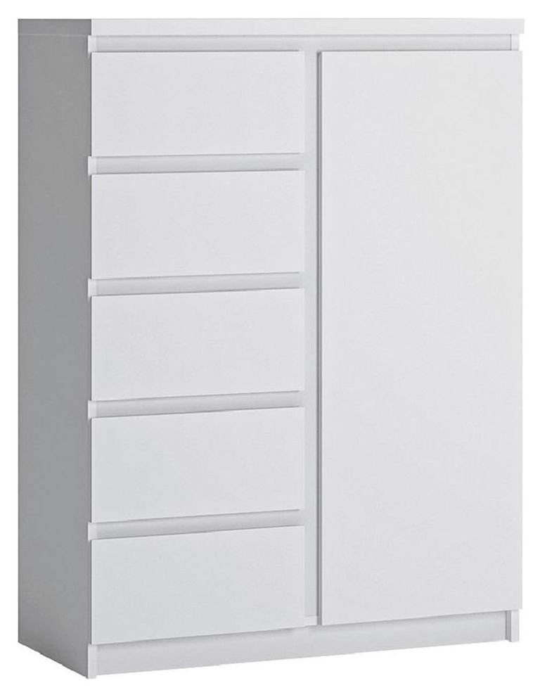 Fribo White 1 Door 5 Drawer Cabinet