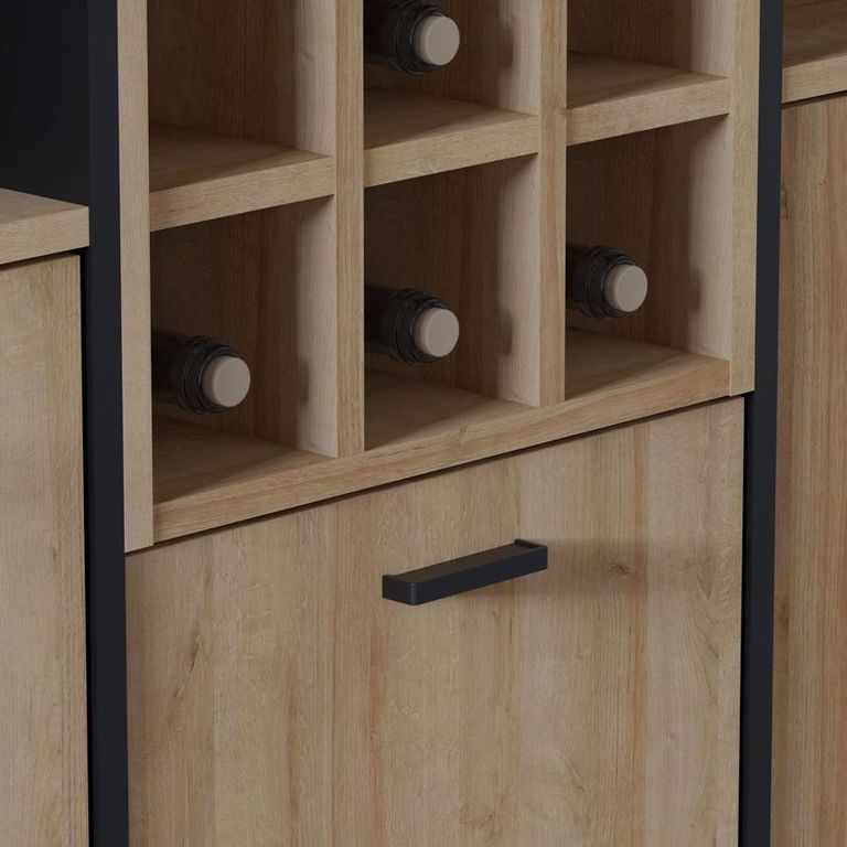 High Rock Oak Effect 3 Door Storage Cabinet