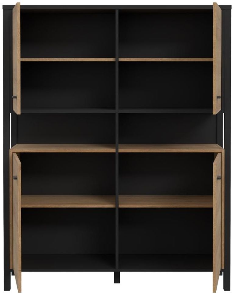 High Rock Oak Effect 4 Door Storage Cabinet