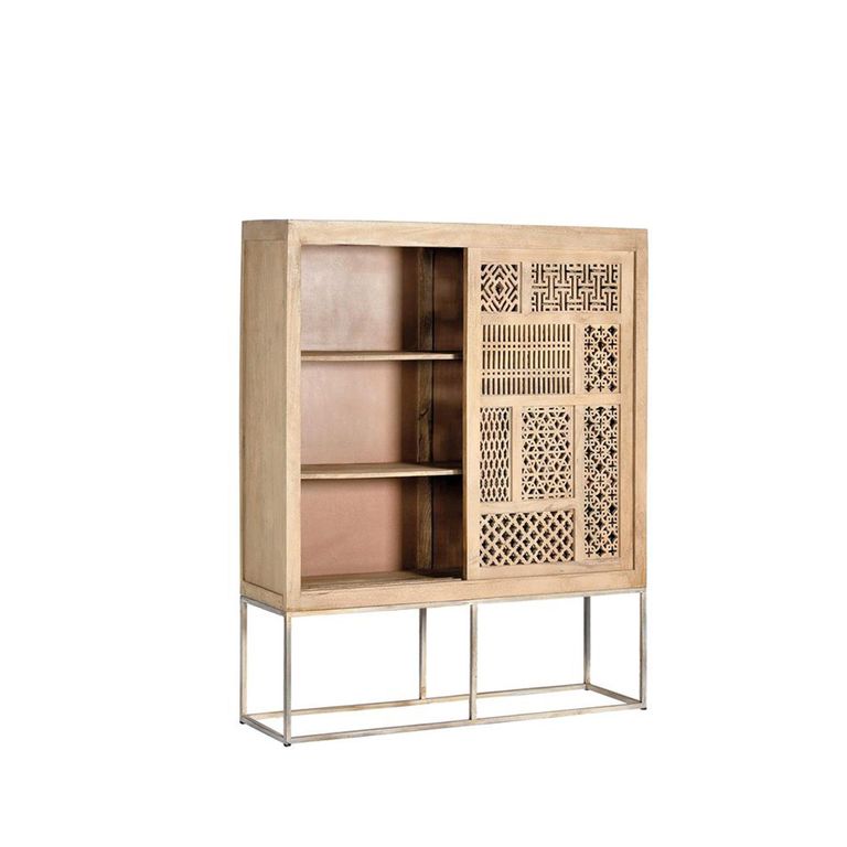 Hiram Hall Cabinet - Carved Mango Wood - 2 Door