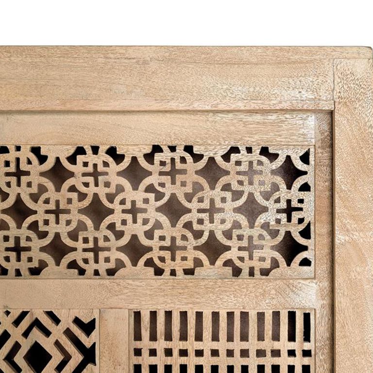 Hiram Hall Cabinet - Carved Mango Wood - 2 Door