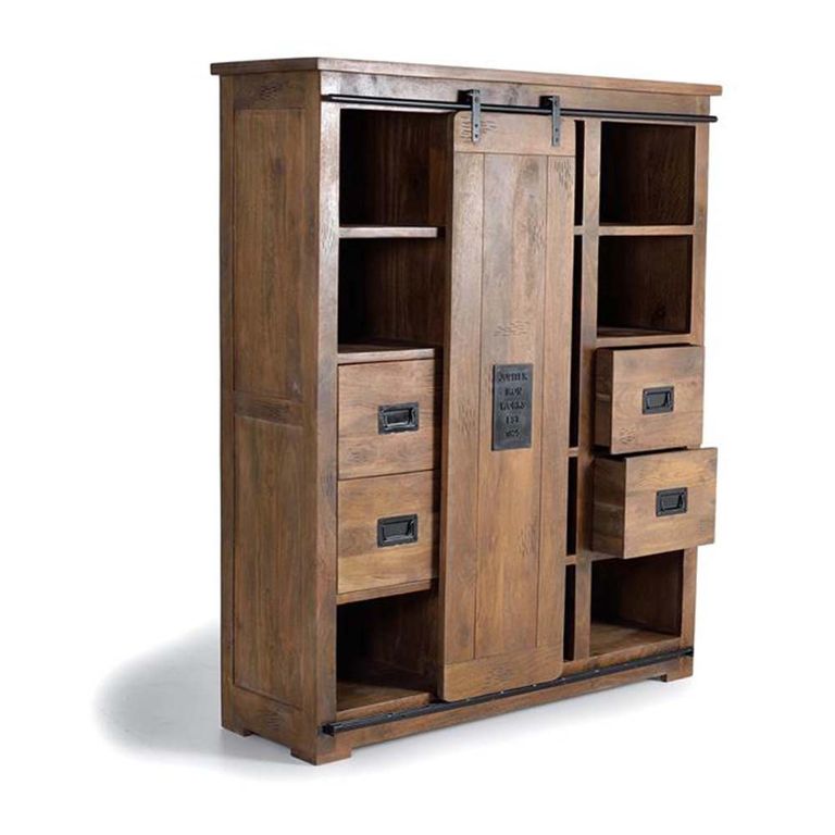 Iron Works Cabinet - Mango Wood - 1 Door