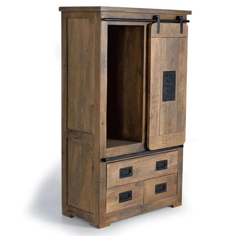 Iron Works Hall Cabinet - Mango Wood - 1 Door