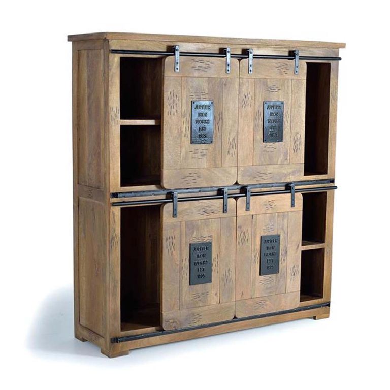Iron Works Cabinet - Mango Wood - 4 Door