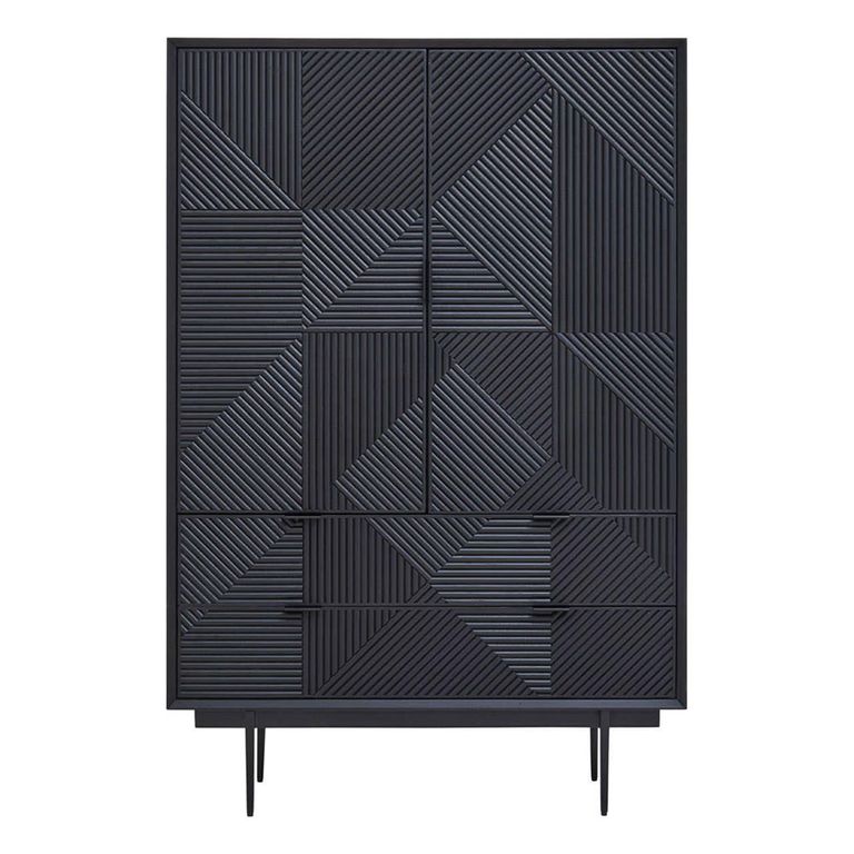 Jakara Hall Cabinet - 2 Door - Black Wood