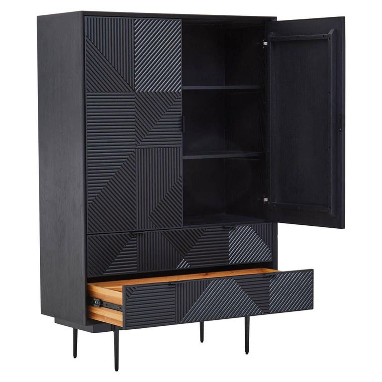 Jakara Hall Cabinet - 2 Door - Black Wood