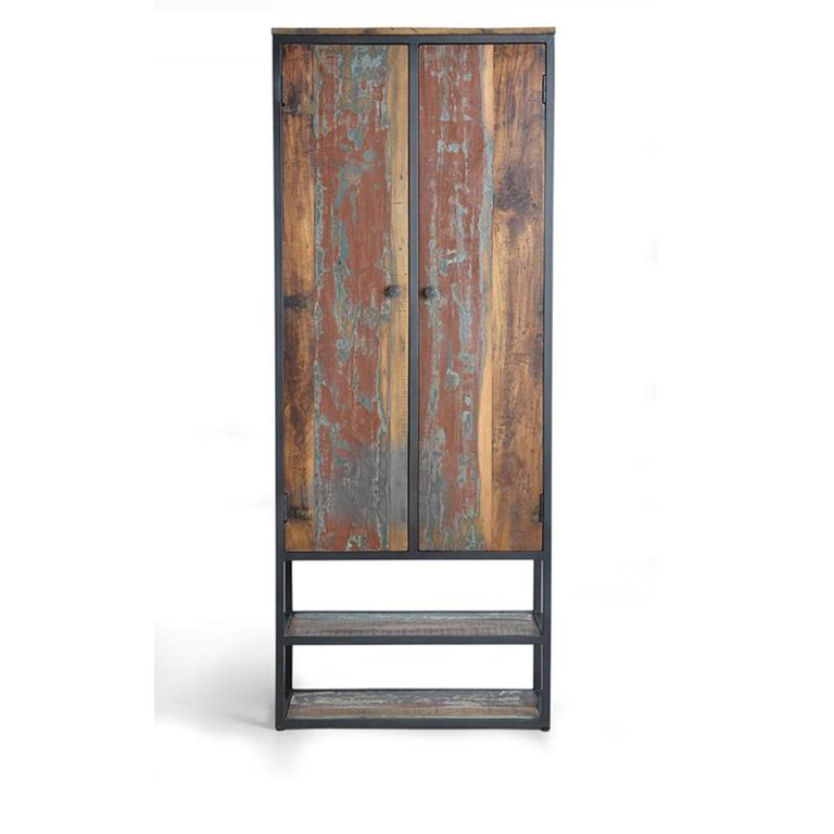 Jazlyn Hall Cabinet - Industrial Style - Recycled Wood - 2 Door