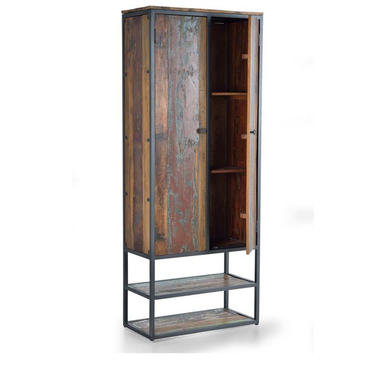 Jazlyn Hall Cabinet - Industrial Style - Recycled Wood - 2 Door