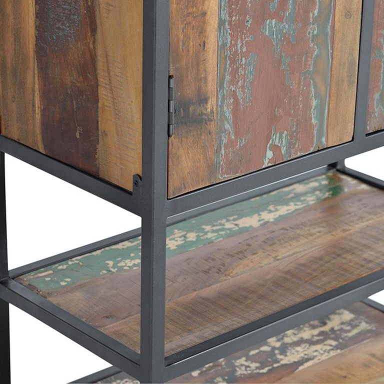 Jazlyn Hall Cabinet - Industrial Style - Recycled Wood - 2 Door