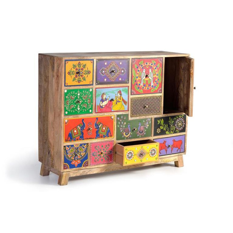 Kenmare Cabinet - Mango Wood - Painted - Multi Drawer - Wide