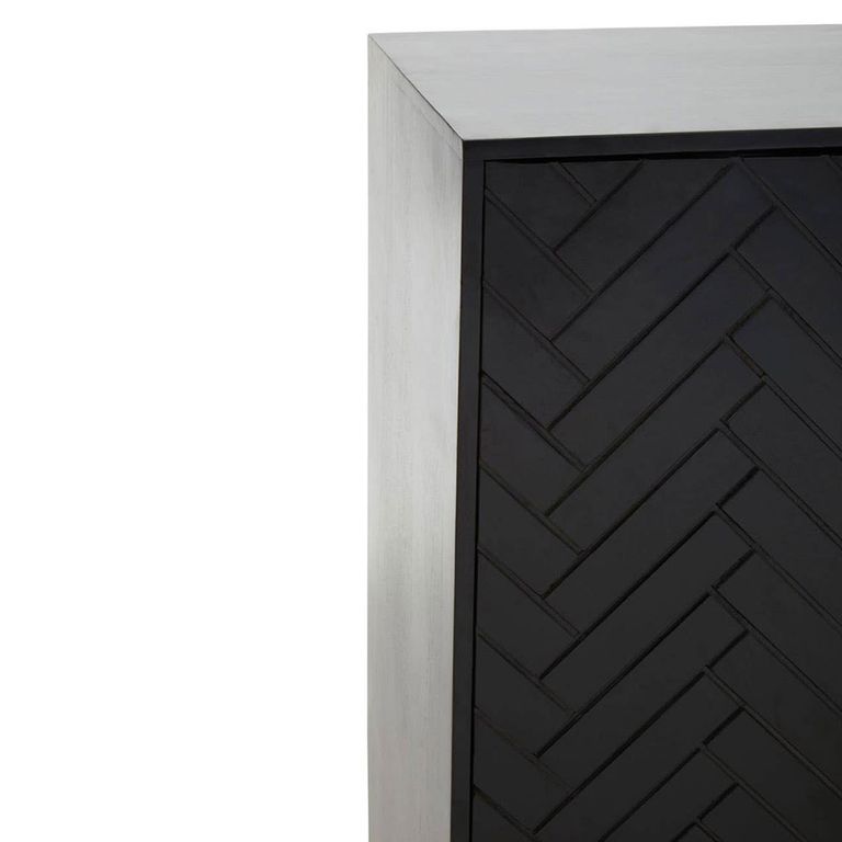Kochi Hall Cabinet - 1 Door - Black - Mango Wood