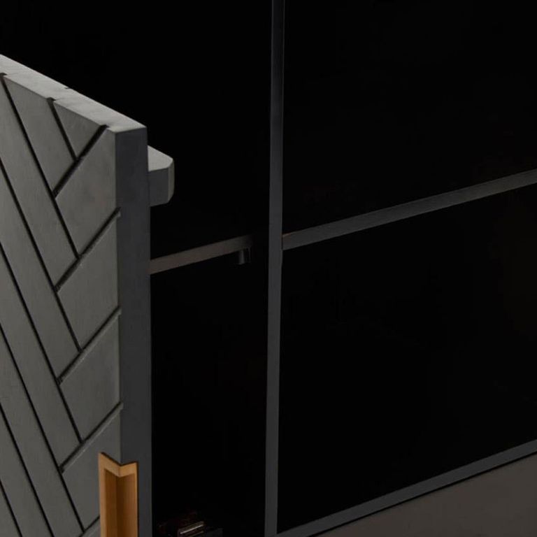 Kochi Hall Cabinet - 1 Door - Black - Mango Wood