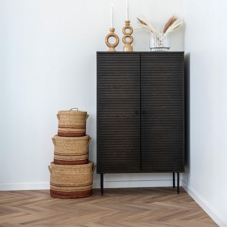 Kyoto Hall Cabinet - 2 Door - Smoked Oak