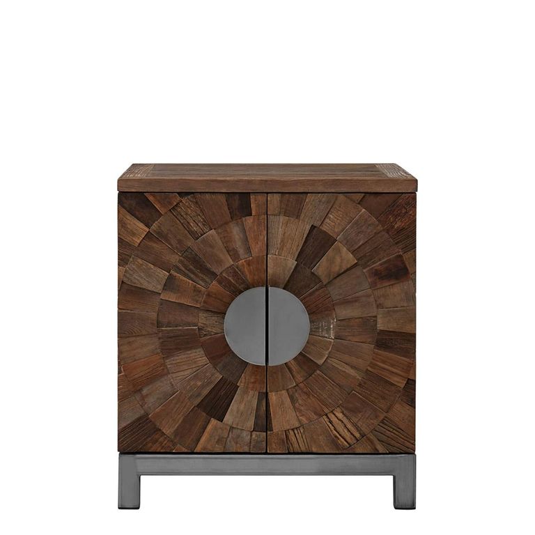 Midas Cabinet - 2 Door - Small - Industrial - Elm Wood