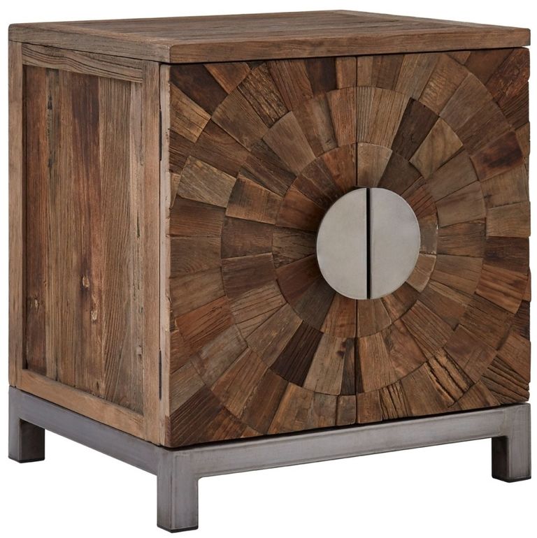 Midas Cabinet - 2 Door - Small - Industrial - Elm Wood