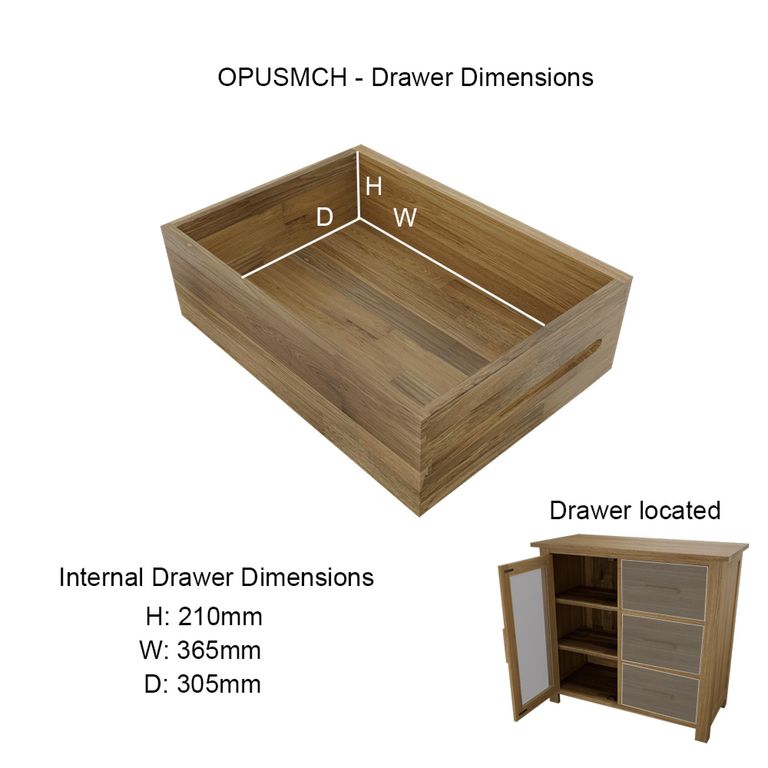 Opus Glazed Chest - 1 Door - 3 Drawer - Oak