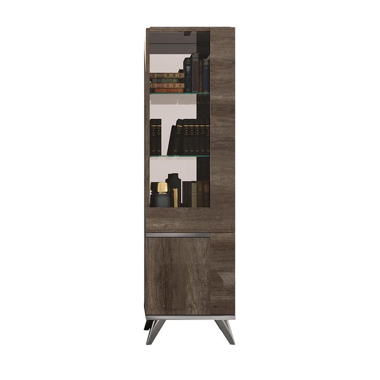 Modern Medea Vitrine - 1 Door RHF - Vintage Oak