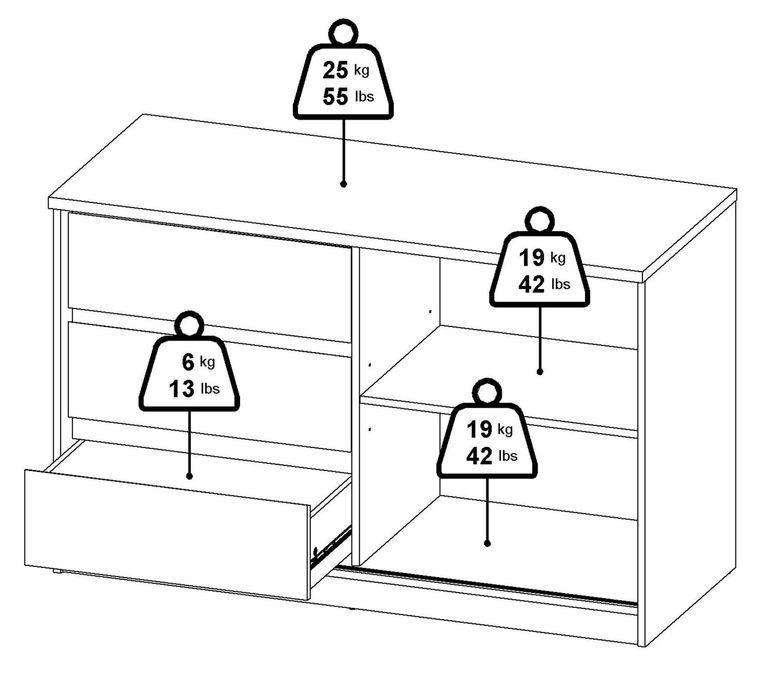 Naia Oak 1 Sliding Door Storage Unit