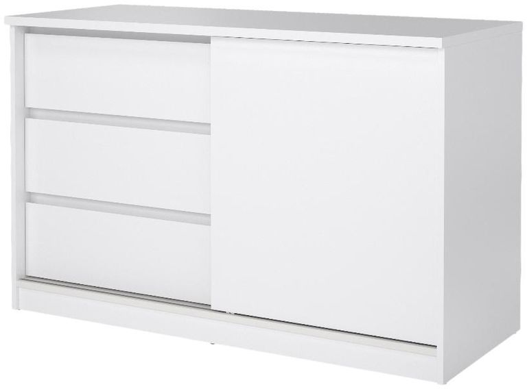 Naia White Gloss 1 Sliding Door Storage Unit