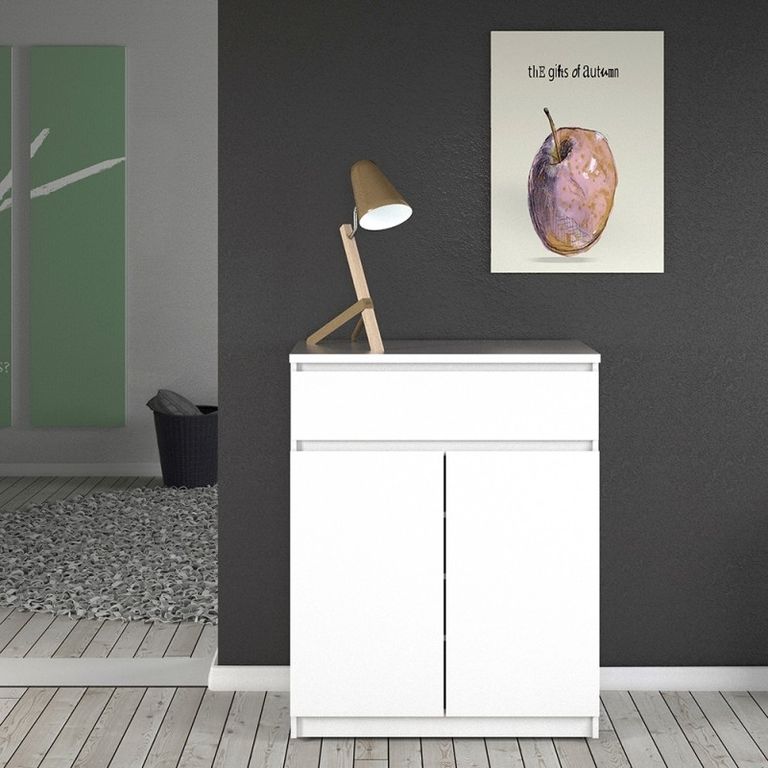 Naia White Gloss 2 Door Cabinet