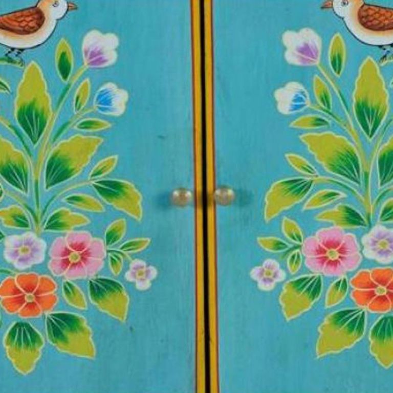 Peletier Hall Cabinet - Mango Wood - Painted - 2 Door