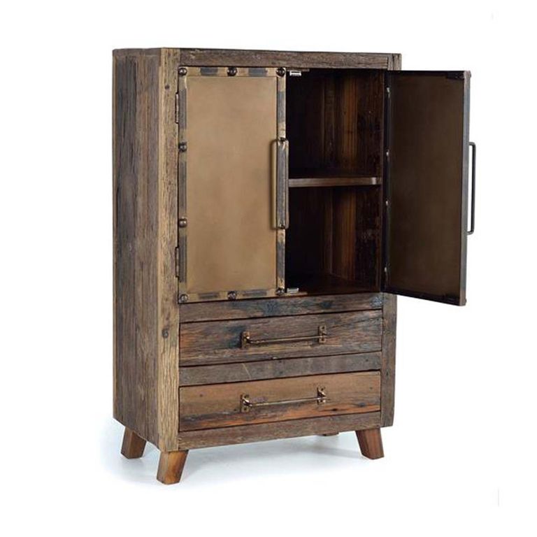 Pemberton Hall Cabinet - Railway Wood - 2 Door