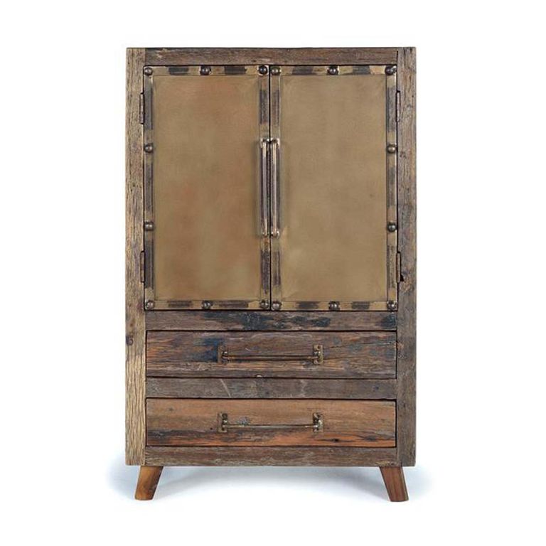 Pemberton Hall Cabinet - Railway Wood - 2 Door