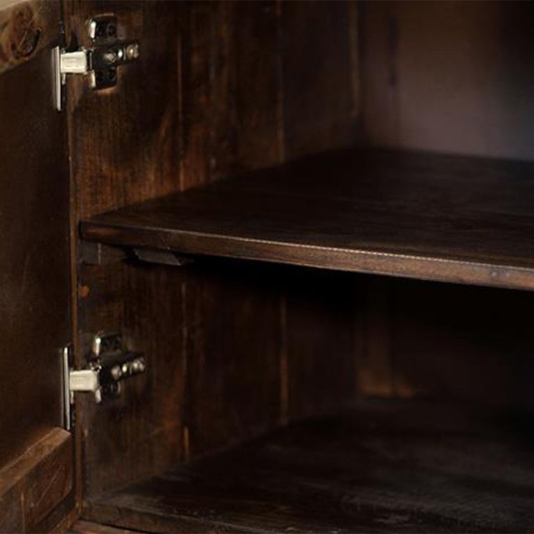 Pinole Hall Cabinet - Copper Geometric - Mango Wood - 2 Door