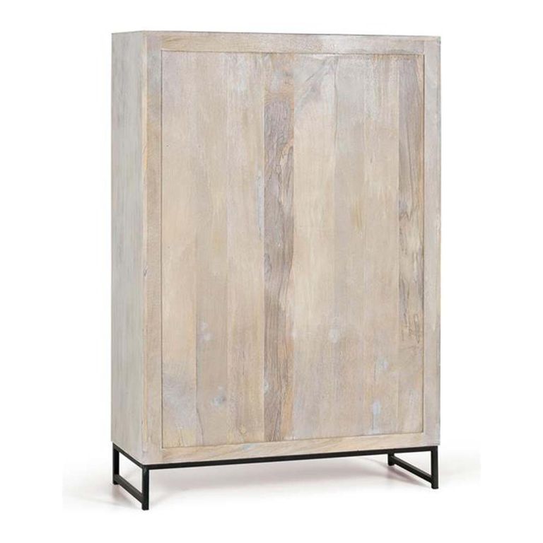 Quintana Hall Cabinet - Washed Carved - Mango Wood - 2 Door