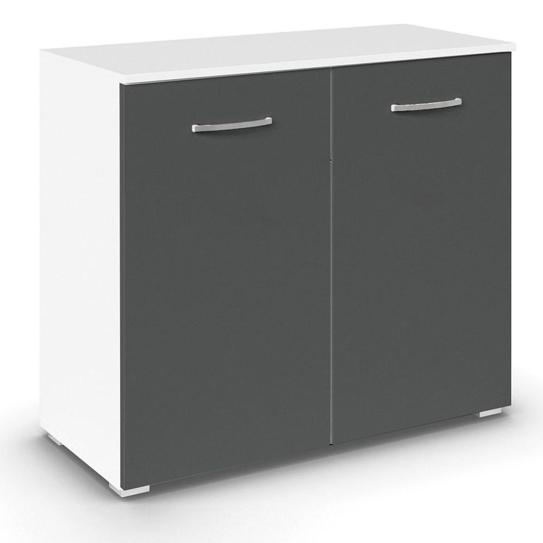 Rauch Aditio 2 Door Cupboard - Alpine White and Metallic Dark Grey
