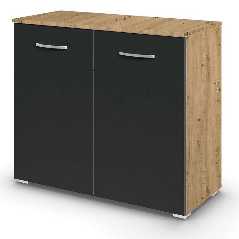 Aditio Cupboard - 2 Door - Artisan Oak & Metallic Dark Grey