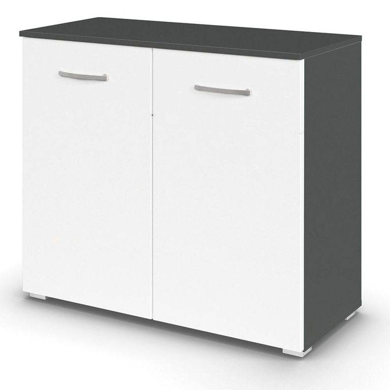 Rauch Aditio 2 Door Cupboard - Metallic Dark Grey and Alpine White