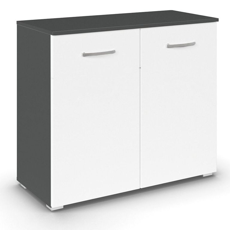 Rauch Aditio 2 Door Cupboard - Metallic Dark Grey and Alpine White