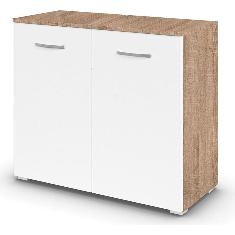 Rauch Aditio 2 Door Cupboard - Sonoma Oak and Alpine White