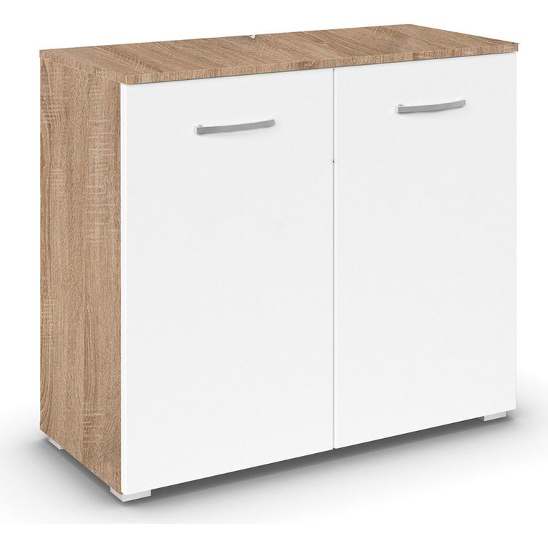 Rauch Aditio 2 Door Cupboard - Sonoma Oak and Alpine White