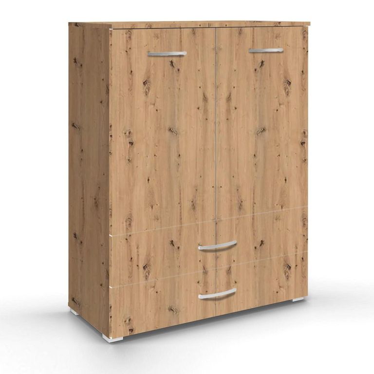 Rauch Aditio 2 Door Cupboard with 2 Bottom Drawer - Artisan Oak