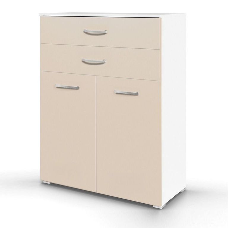 Rauch Aditio 2 Door Cupboard with 2 Top Drawer - Alpine White and Champagne