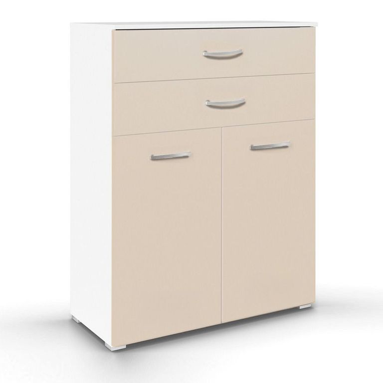 Rauch Aditio 2 Door Cupboard with 2 Top Drawer - Alpine White and Champagne