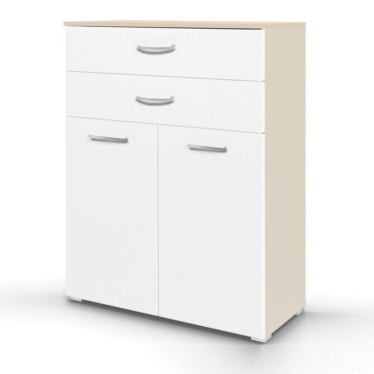 Rauch Aditio 2 Door Cupboard with 2 Top Drawer - Champagne and Alpine White