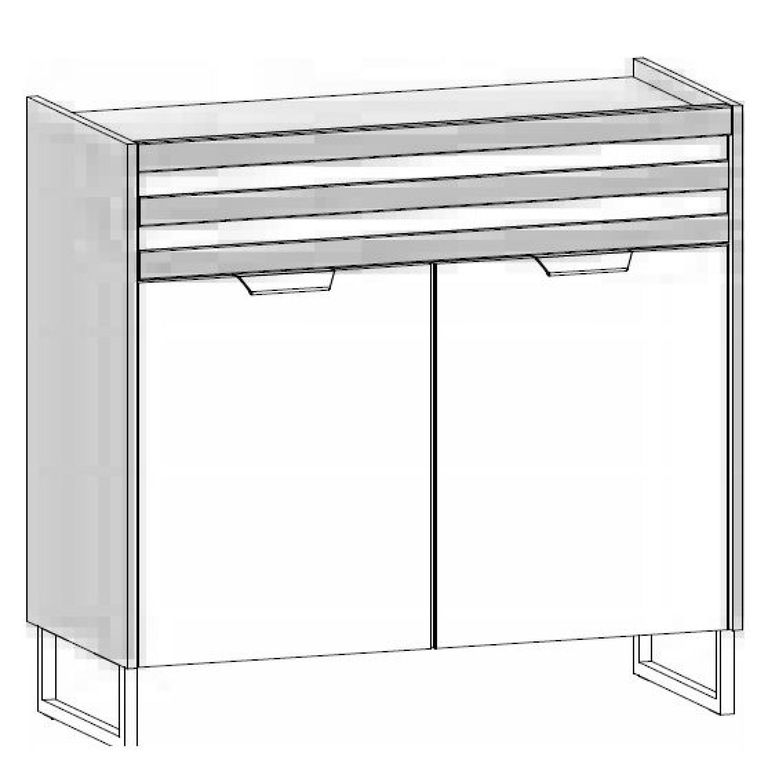 Rauch Barea 2 Door Chest - Metallic Grey and Atlantic Dark Oak