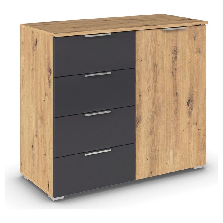 Rauch Monza 1 Door Chest - Artisan Oak and Metallic Dark Grey
