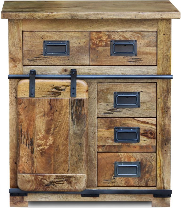 Renwal Works Industrial Style Wooden Hall Cabinet