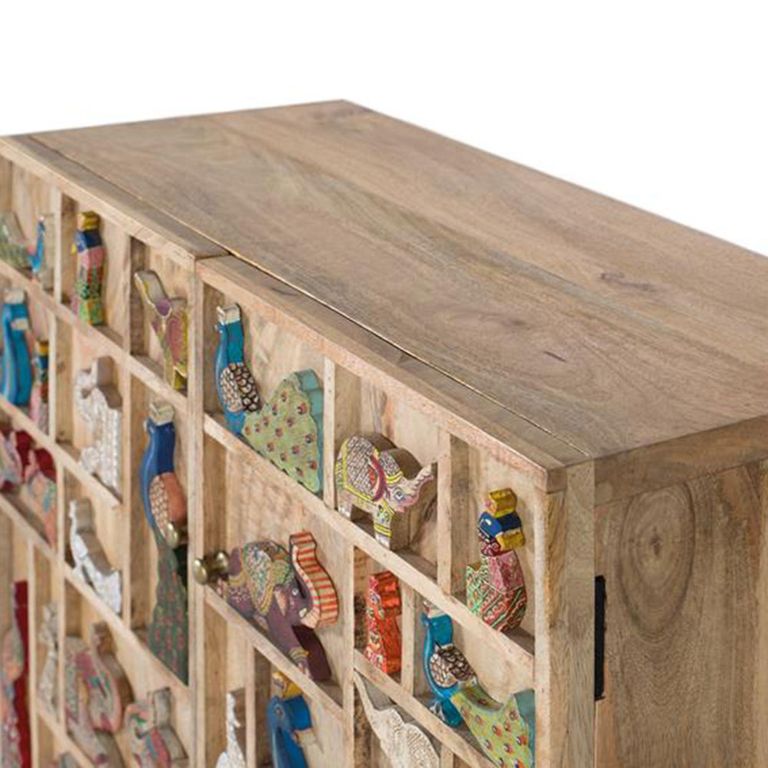 Safari Hall Cabinet - Mango Wood - 2 Door