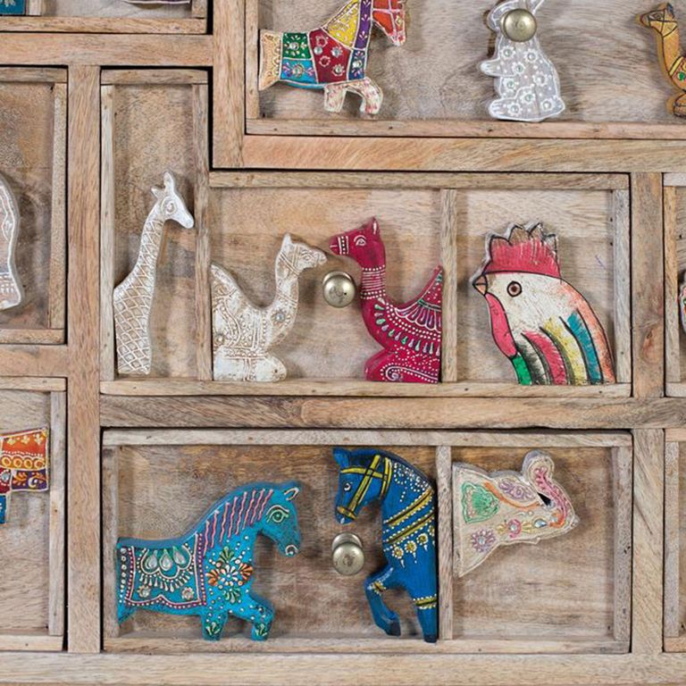 Safari Hall Cabinet - Mango Wood - Multi Drawer