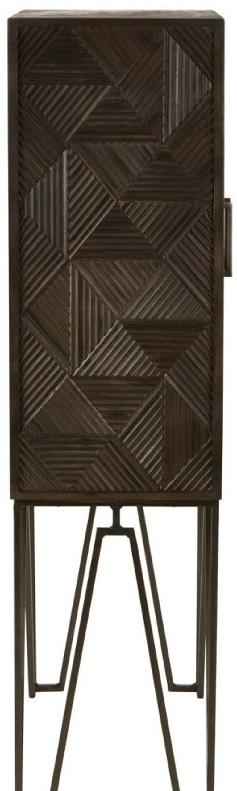 Saira Hall Cabinet - 2 Door - Carved - Mango Wood