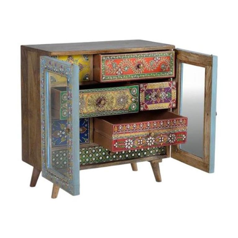 Timberon Hall Cabinet - Mango Wood - Painted - 2 Door